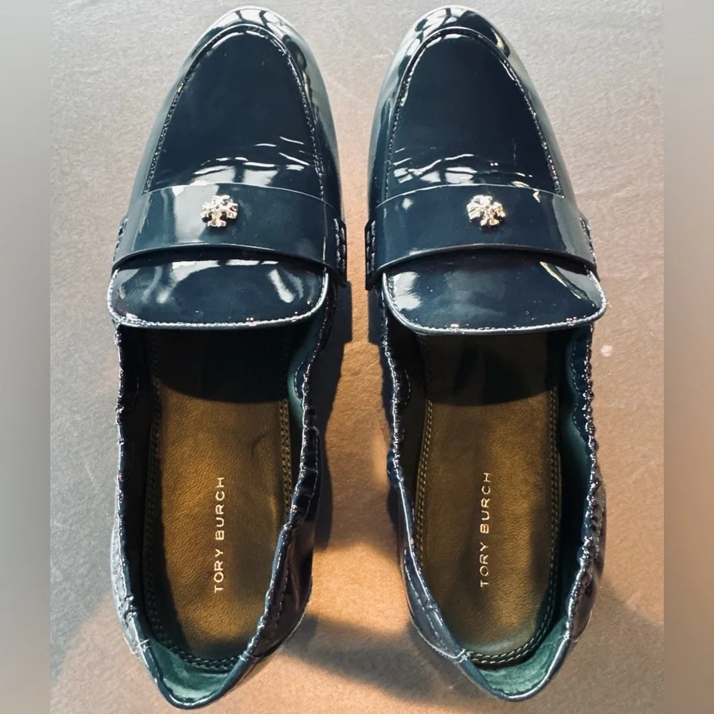 Tory Burch Patent Leather Loafers, Deep Navy | 8M - Picture 9 of 12